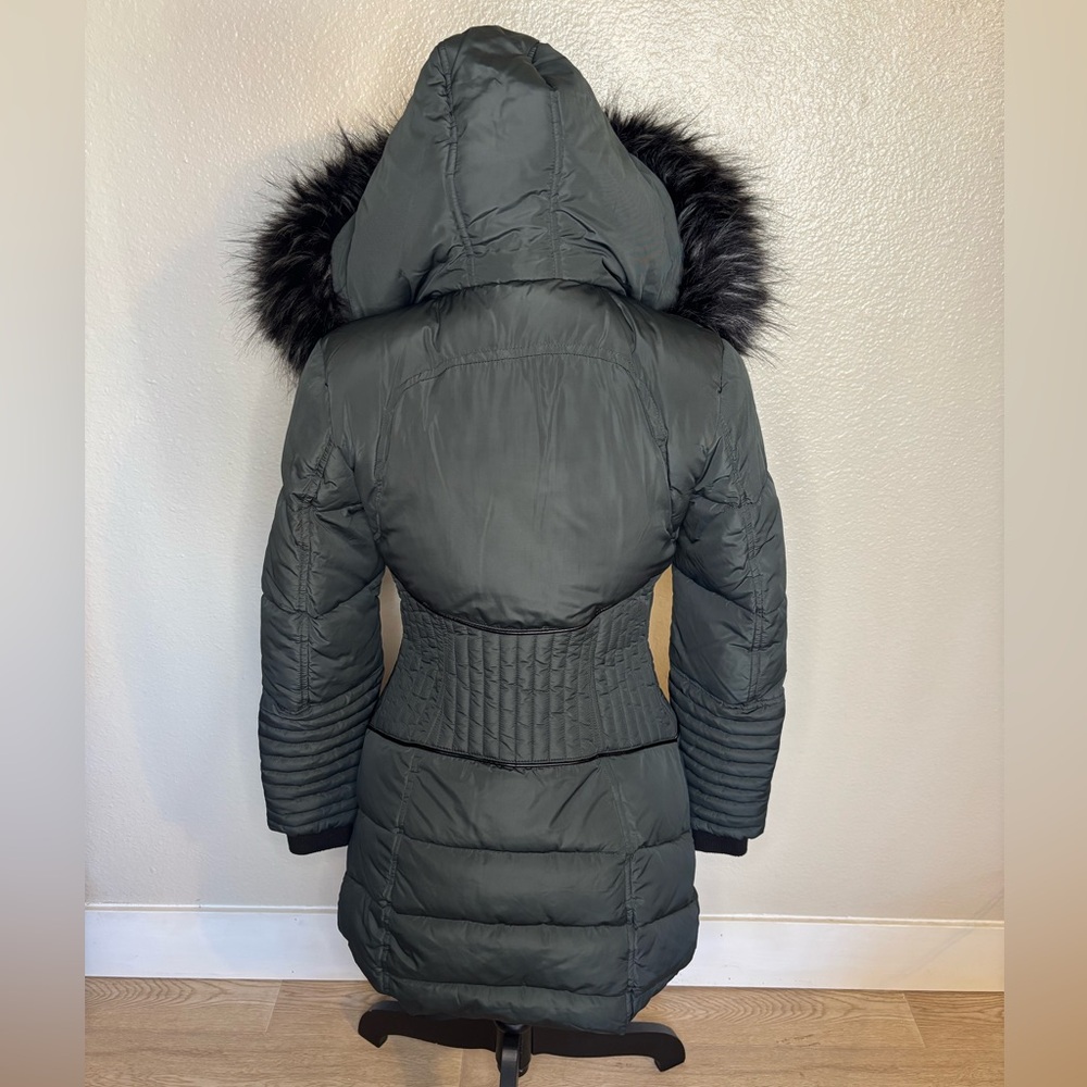 Noize Quilted Hooded Puffer Coat Jacket with Faux Fur Trim - Size XS - Picture 6 of 14